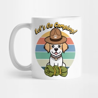 Funny Happy Dog Wants to go Camping Mug